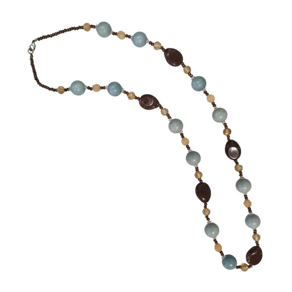 Crystal & Stone Necklaces Ropes or Chokers in Browns, Orange, and Blue - Picture 7 of 16